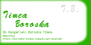 timea boroska business card